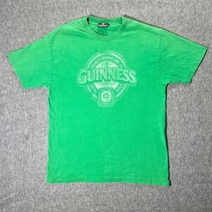 Guinness T Shirt Men's Size Medium Green Shamrock Irish Stout Beer Graphic